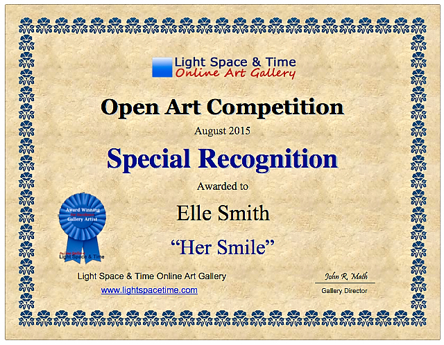 CERTIFICATE - Open Art Competition - August 2015